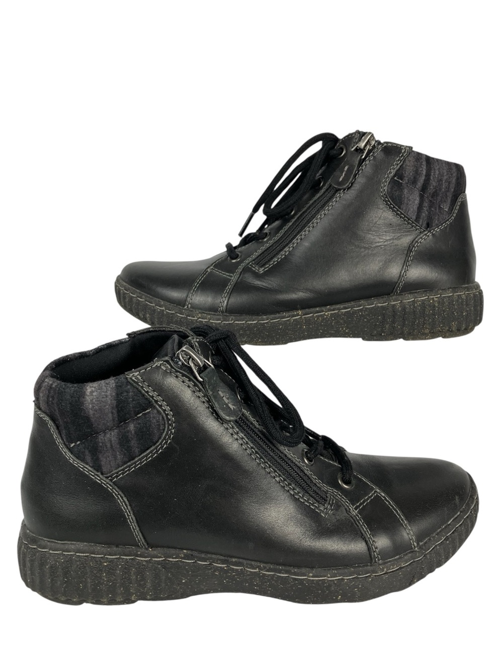 Clarks Collection Ankle Boot Women's 8 Comfort Laced Angled Side Zip Black
